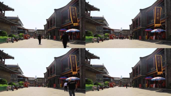 天津古文化街街景延时摄影