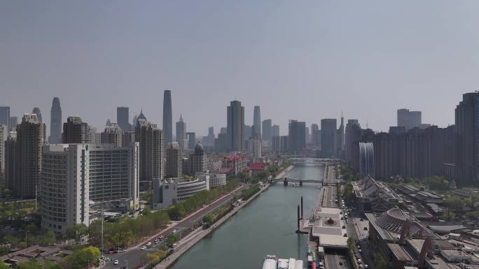 天津海河城市风光航拍