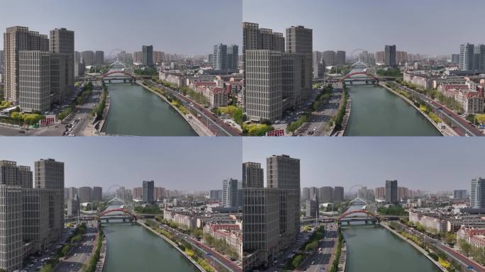 天津海河城市风光航拍