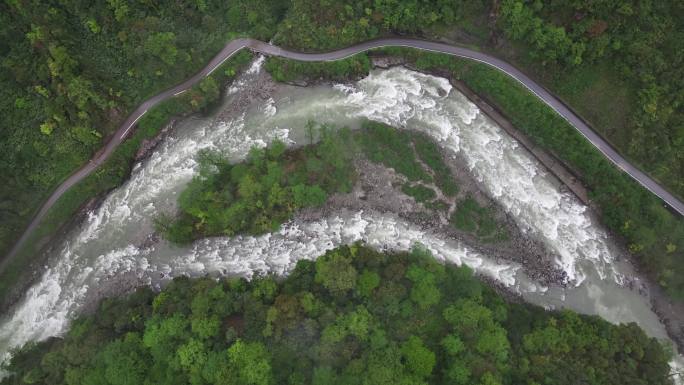 云南独龙江贡山S212贡独公路航拍风光