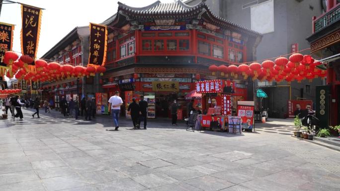 天津古文化街街景延时摄影
