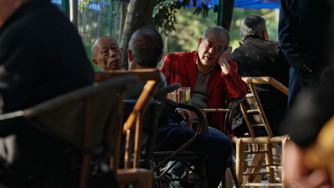 成都市井 茶馆 盖碗茶 休闲喝茶 慢生活