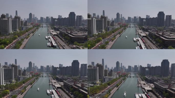 天津海河城市风光航拍
