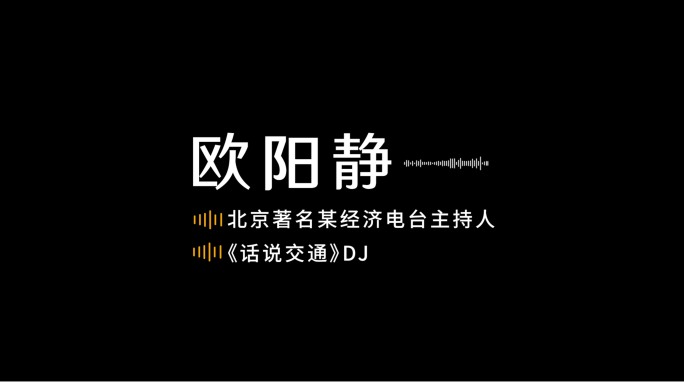 黄色横版简洁人名条