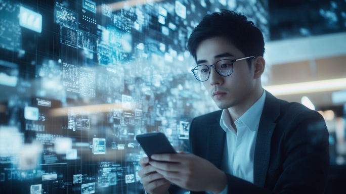 智慧办公商务人士商业精英科技办公企业管理