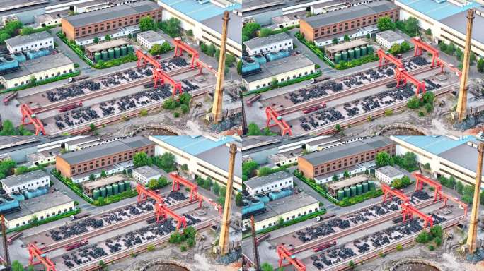 钢铁厂莱钢泰山钢铁航拍