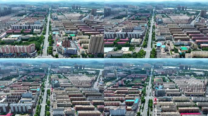 吉林市城市风光市区建筑夏季松花江航拍