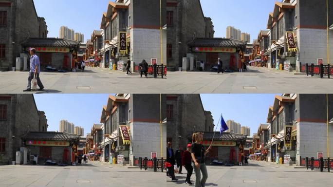 天津古文化街街景延时摄影