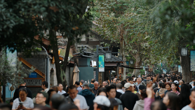 宽窄巷子 游客旅游 小吃 变脸