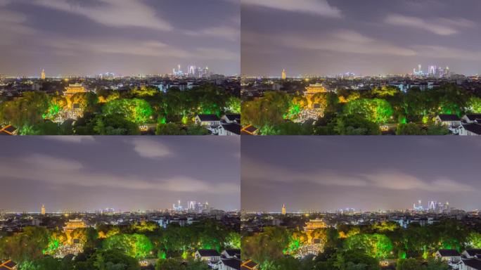 苏州古城墙夜景延时