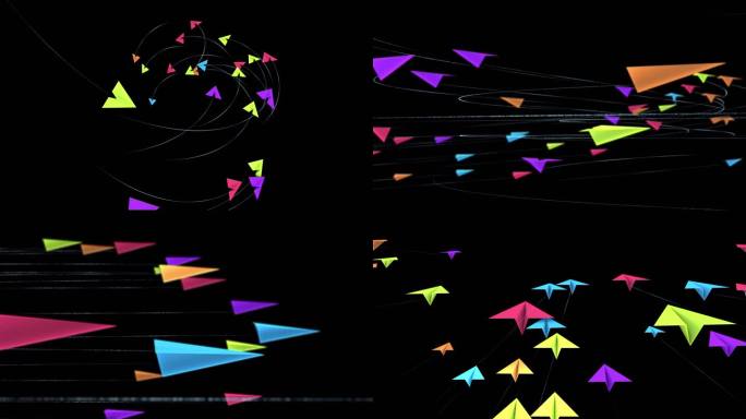 带通道飞翔的纸飞机