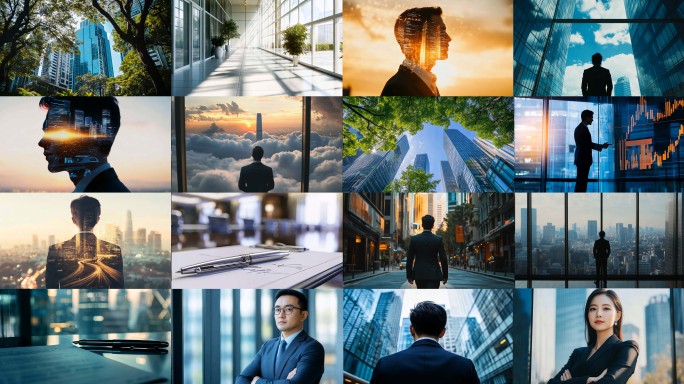 商务金融商业精英背影商务人士成功人士老板