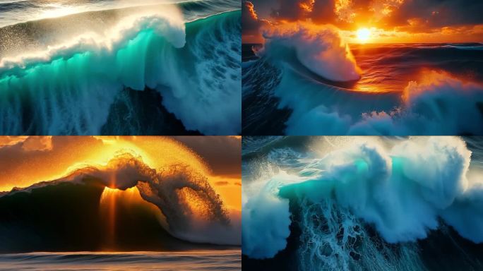 海浪升格大海浪花滔天巨浪大海海浪浪花合集