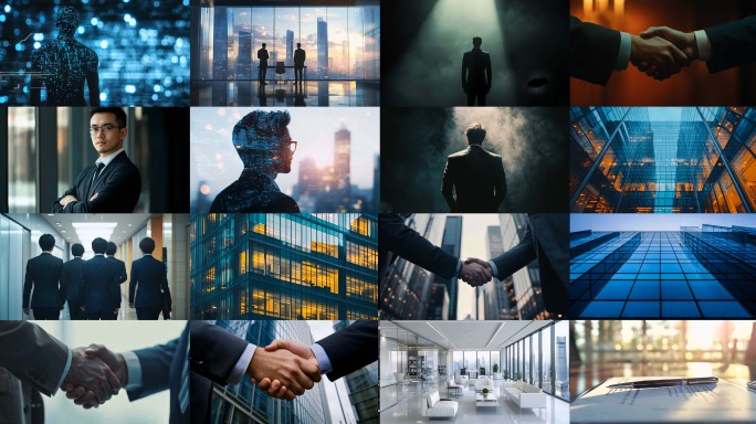 商务金融商业精英背影商务人士成功人士老板