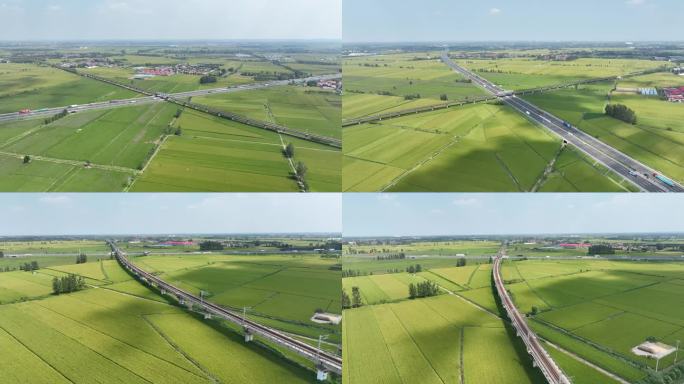 临沂郯城田野道路航拍