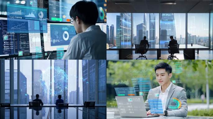 智慧办公商务办公商业精英科技办公企业管理