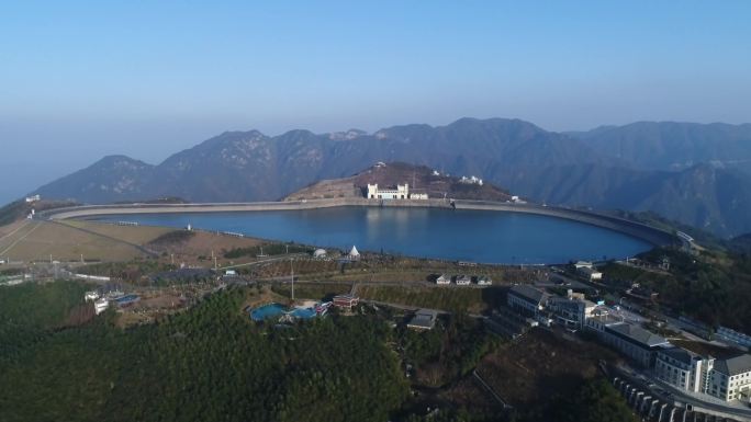 安吉天荒坪抽水蓄能电站水库风景航拍天池