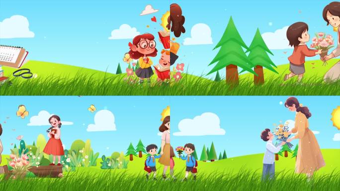 《老师我总是想起你》教师节卡通背景