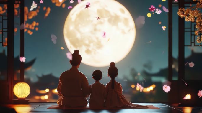 中秋节赏月团圆动画 企业宣传 传统节日