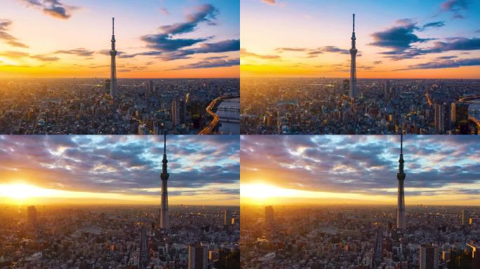 落日下的东京塔