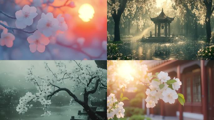 梨花 古风场景 花  自然风光 梨花颂