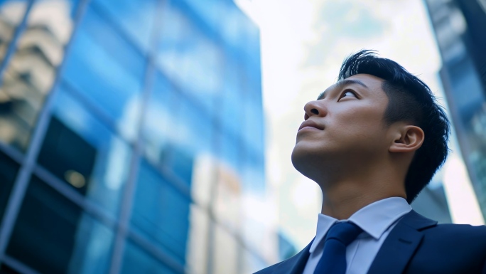 商务金融商业精英背影商务人士成功人士老板