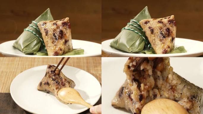 混合杂粮八宝2粽4K素材制作