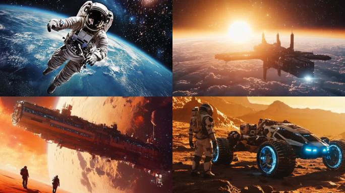 宇航员征服太空 探索外星球