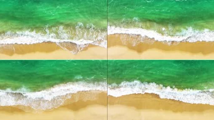 海边沙滩海浪拍岸宽屏无缝循环