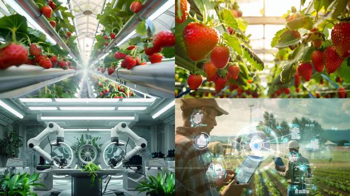 智慧大棚基地现代化栽培蔬菜