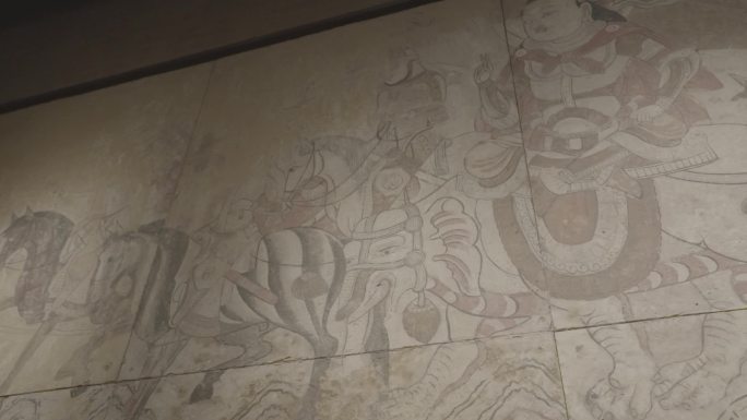 北庭故城高昌回鹘佛寺壁画西大寺、岑参诗句