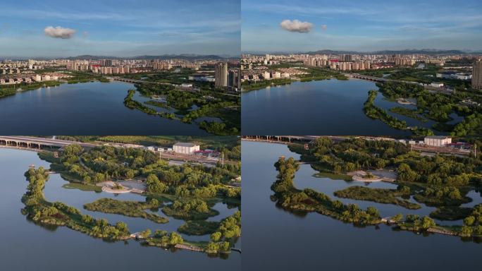 莱州河套湿地公园航拍