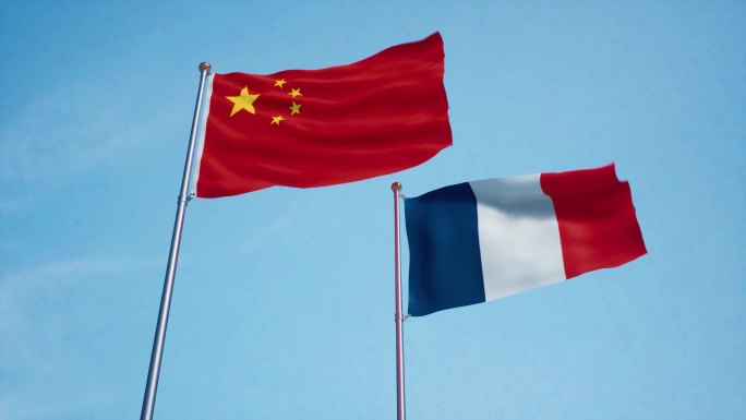 中国法国国旗中法关系中法建交中法友好