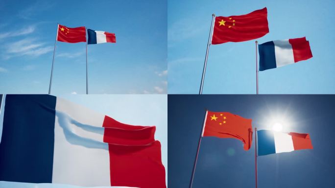 中国法国国旗中法关系中法建交中法友好