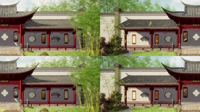 8K原创庭院园艺园林舞美背景宽屏背景