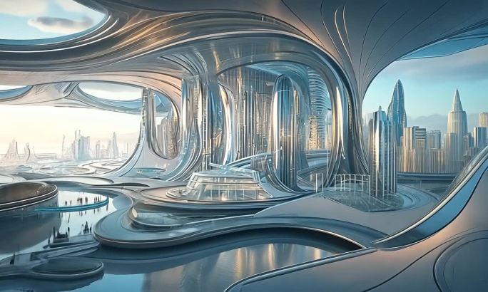 科幻 风格 AI 建筑 源宇宙 视觉