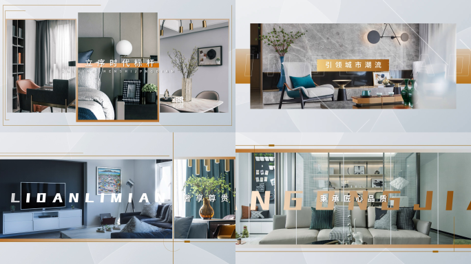 地产样板间户型价值点卖点图文分屏展示