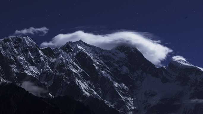 雪域神山 南迦巴瓦峰 夜景延时