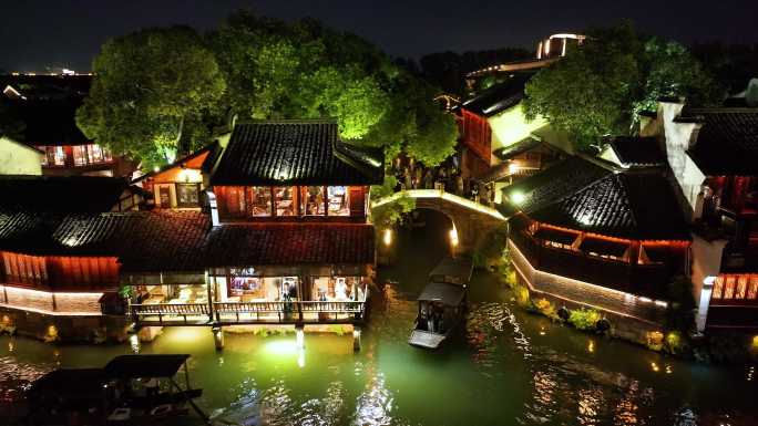乌镇蓝调日夜景航拍合集