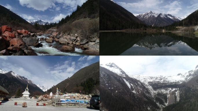 航拍冰川积雪与消融