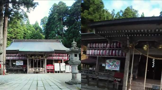 FPV飞过有一排排鸟居门的日本神社