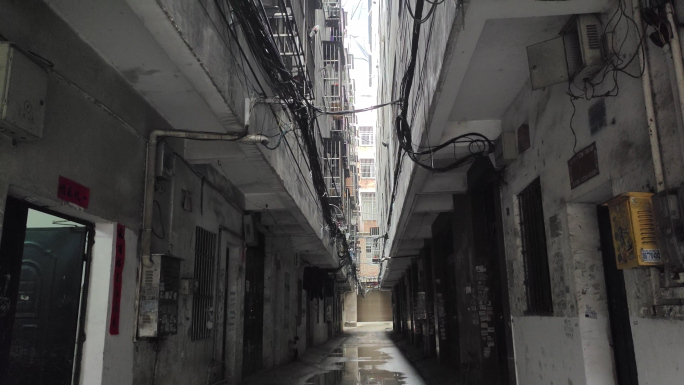 城市城中村生活空镜