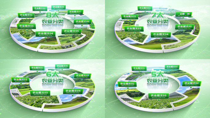 【3-8组】拼接图农业饼图分类AE模板