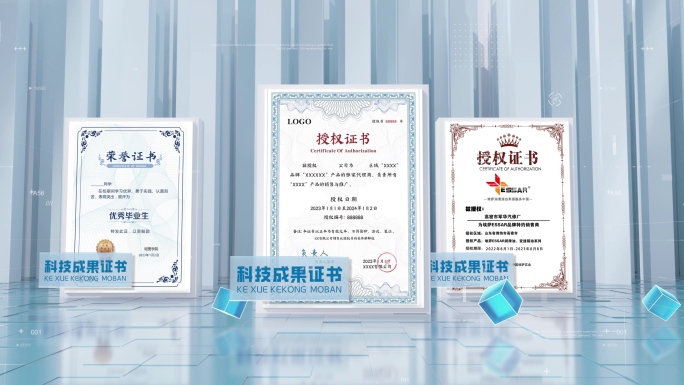 光影企业证书荣誉奖状专利