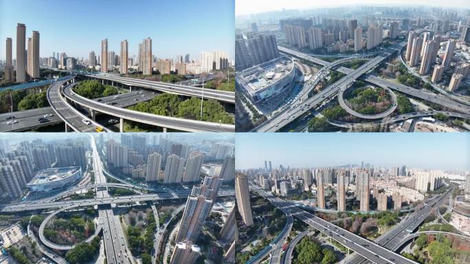 景渎立交 无锡新吴区 车流 城市航拍
