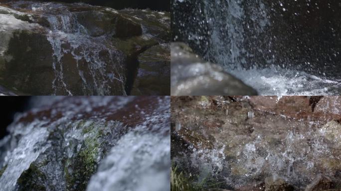 水清澈泉水流水溪水青苔森林大自然安吉风景