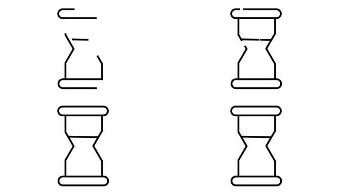 沙漏图标的线条草图动画