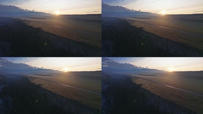 4K新疆独山子大峡谷日落