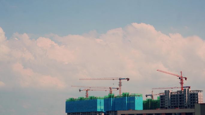 城市建筑塔吊延时