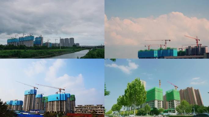 城市建筑塔吊延时